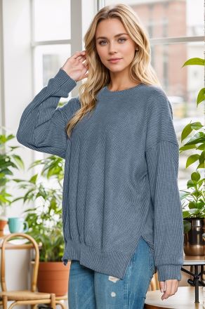 Stay Cozy Ribbed Sweatshirt