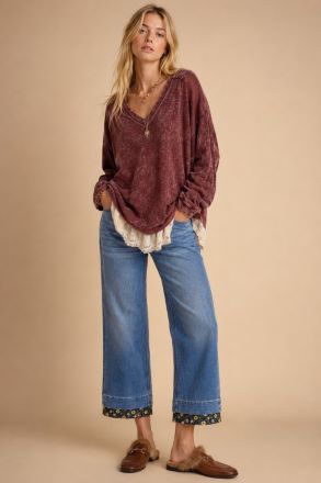 Floral Trim Jeans