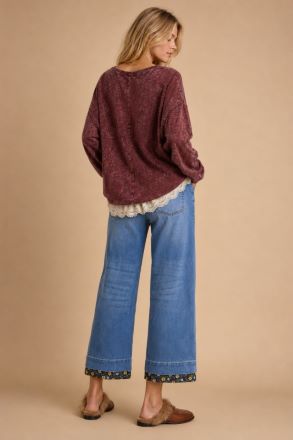 Floral Trim Jeans