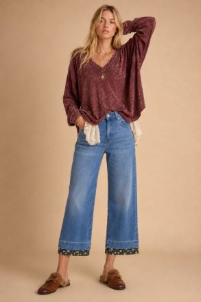 Floral Trim Jeans